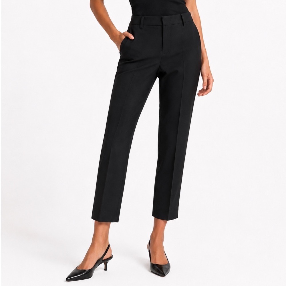 Theory Treeca 4 Sevona Pants Womens‎ 8 Black Wool Cropped Straight Office Chic